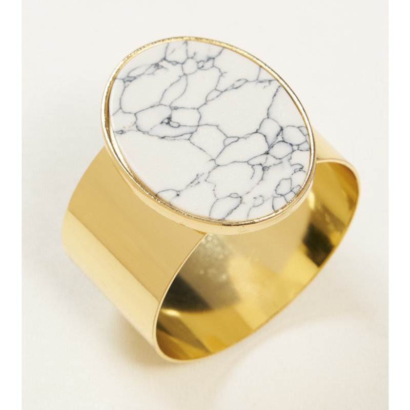 Metal Napkin Ring, White