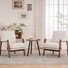 Quinze Mid Century Modern Upholstered Chenille Solid Wood Accent Armchair