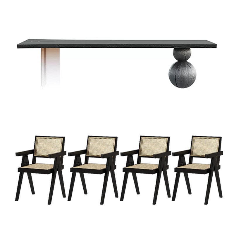 Ensemble de salle à manger rectangulaire, H 29,53 po x L 94,49 po x l 31,5 po