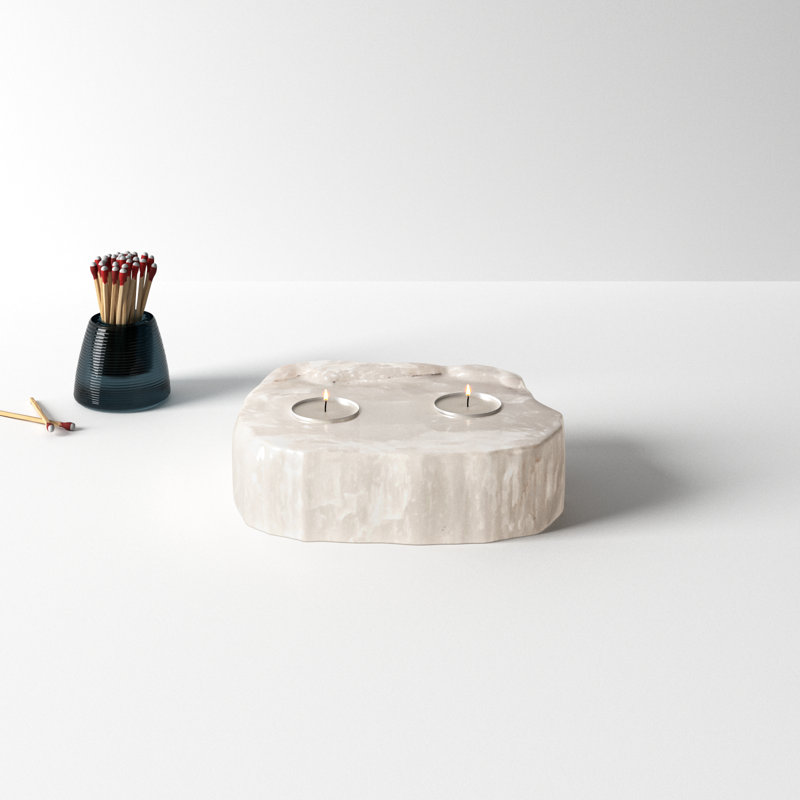 2'' H Selenite Tabletop Votive Holder