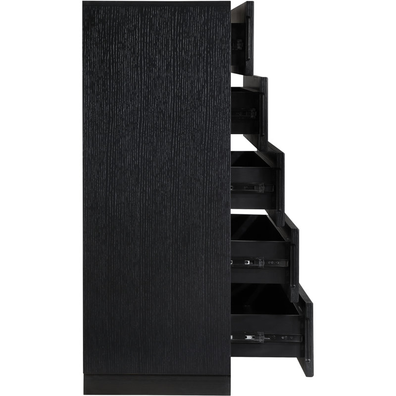 Commode tissée Hatherop, Noir, noir, noir, noir