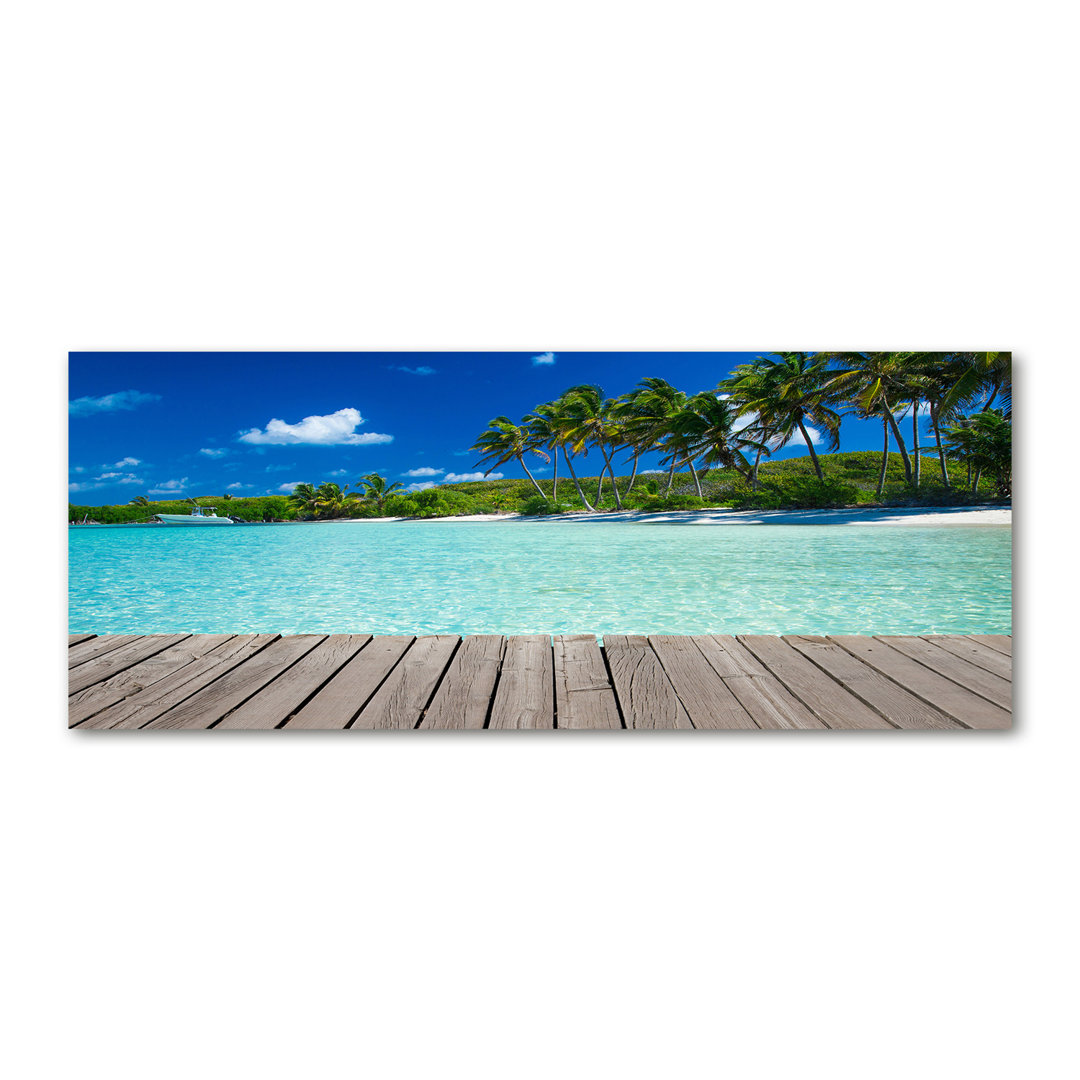 Leinwanddruck - Wandkunst - Drucke auf Leinwand - 125X50 Bild Bildthema: Tropischer Strand