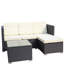 Delight extérieur Pe : 5, Coussins beiges, Mobilier de patio avec table basse : 5 avec coussins et