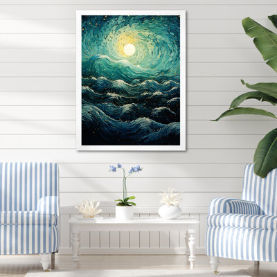Jahaud Teal Yellow Ocean Rhapsody I, reproduction d'art sur toile