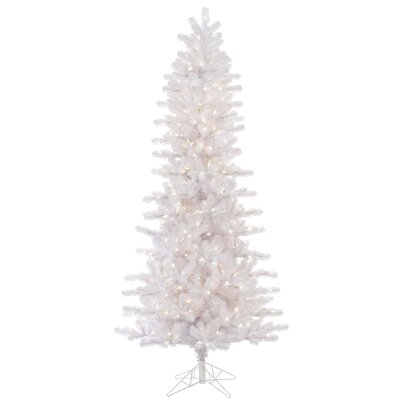 Vickerman Slim Crystal White Pine Artificial Christmas Tree with LED ...