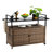 Outdoor Wicker Bar Cart(No Include Stool)