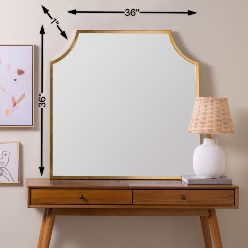 Simone Mantle Collection Flat Metal Mirror, Gold