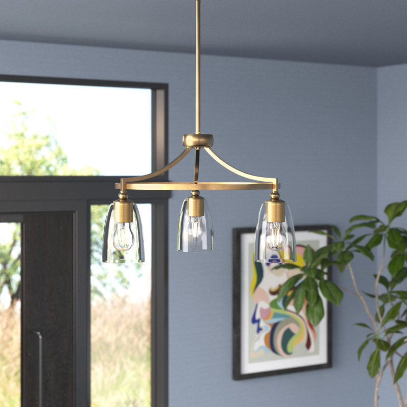 Ahkil 3 - Light Dimmable Classic / Traditional Chandelier, Brushed Bronze