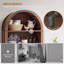 Arched 5-Tier Bookcase with Adjustable Shelves, Multi-Purpose Storage Bookshelves-1909758672