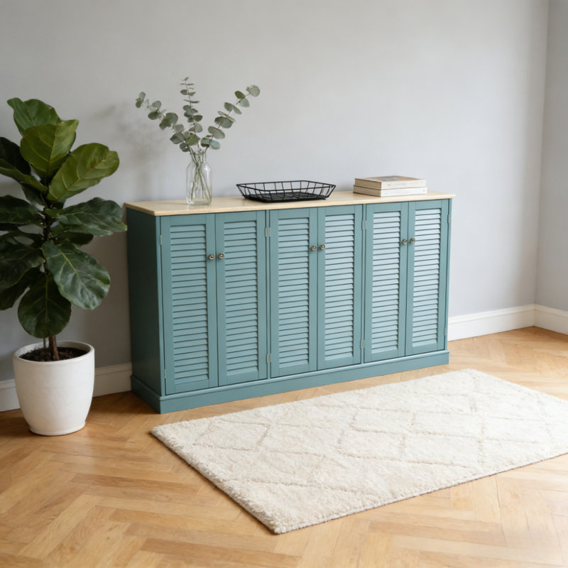 Armoire de rangement Farmhouse, Sarcelle