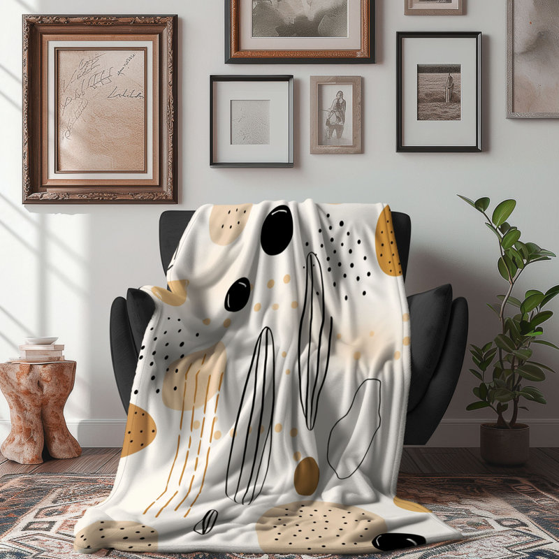 Couverture en sherpa de qualité supérieure Boho Soft - 1 pièce, L 60 po x L 80 po