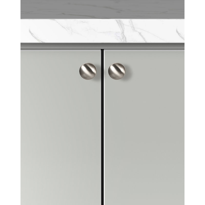 Armoire ronde ronde en nickel satiné de 1 po Alpha Series (paquet de 20), Maillechort brossé