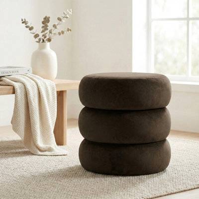 Repose-pieds moderne en velours avec rangement