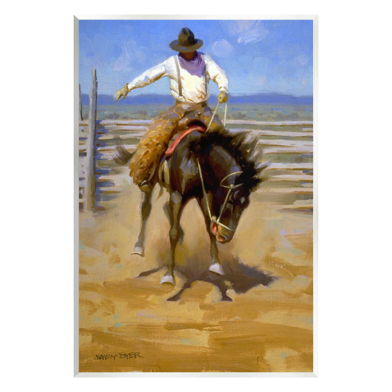 Équitation, art jodo par Jimmy Dyer, H 19 po x l 13 po x P 0,5 po, Bois