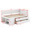 Lit de jour avec tiroirs et tablettes-443369924
