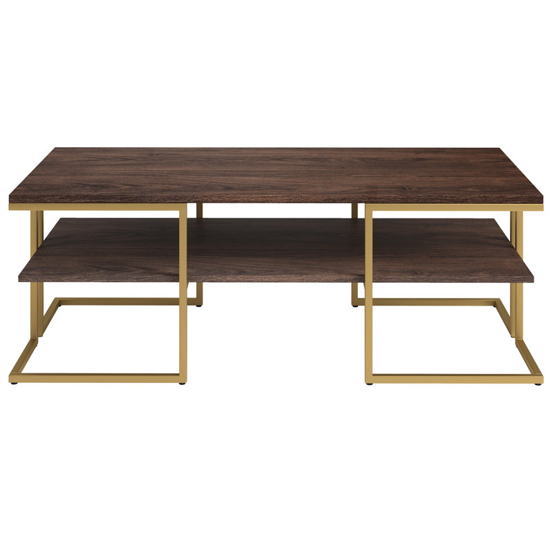 Pike Single Coffee Table, Brass
