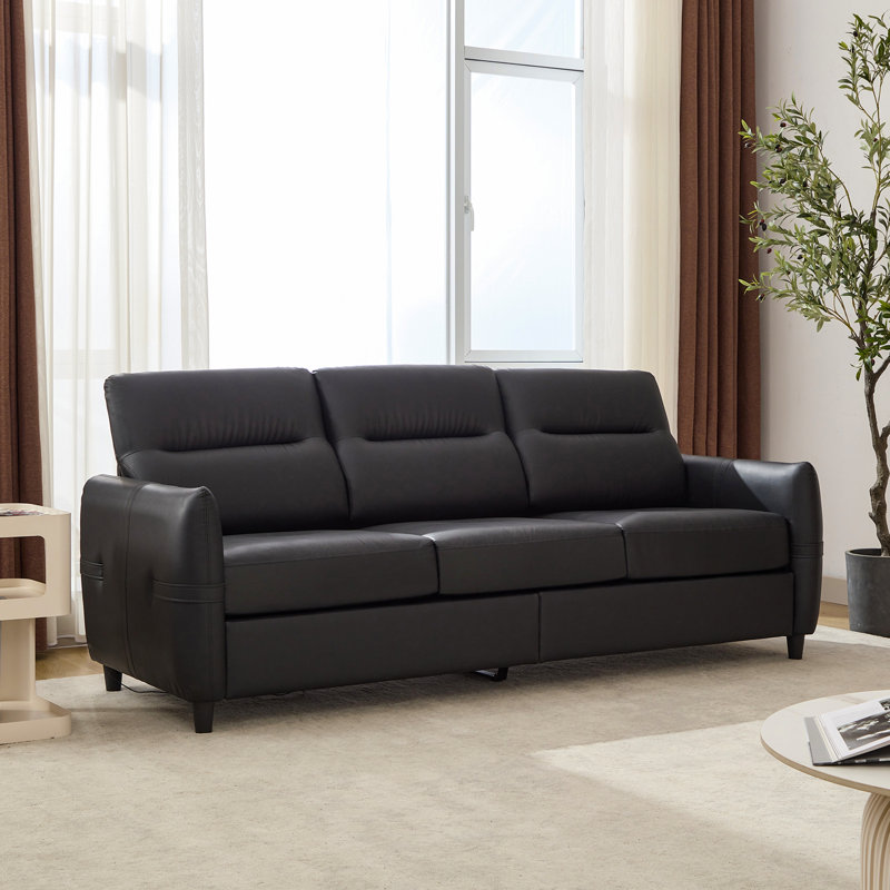 Garley 85.4'' Faux Leather Sofa, Brown