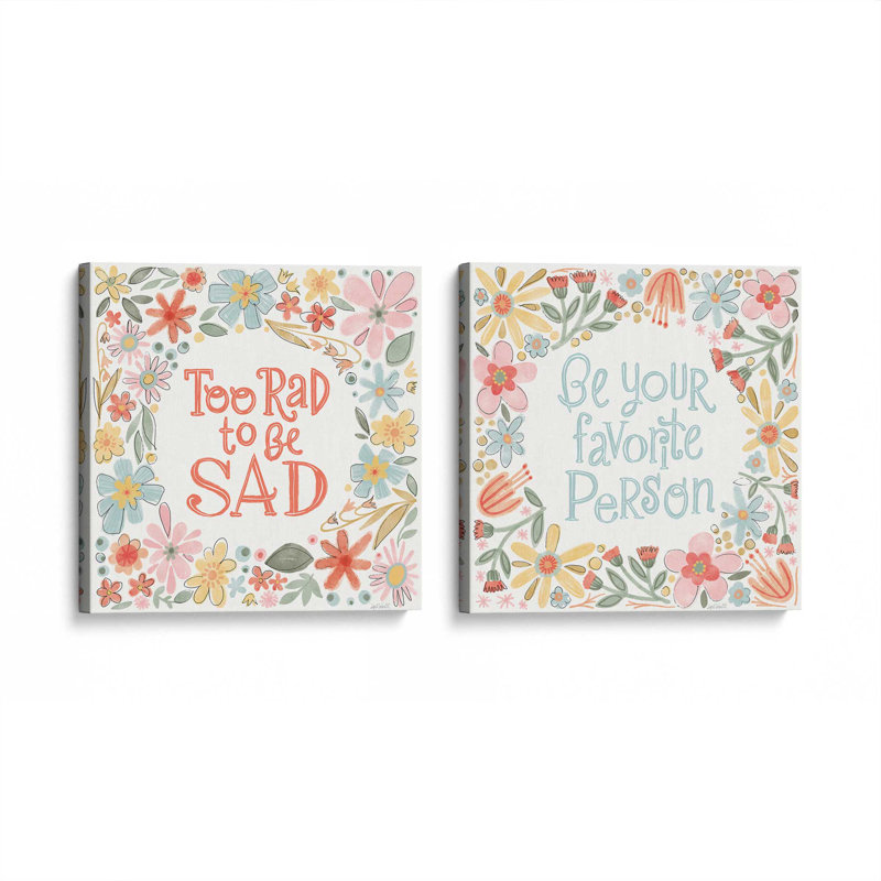 Too Rad Vibes, ensemble de 2 impressions, 30 po x 30 po, Toile tendue, Toile tendue