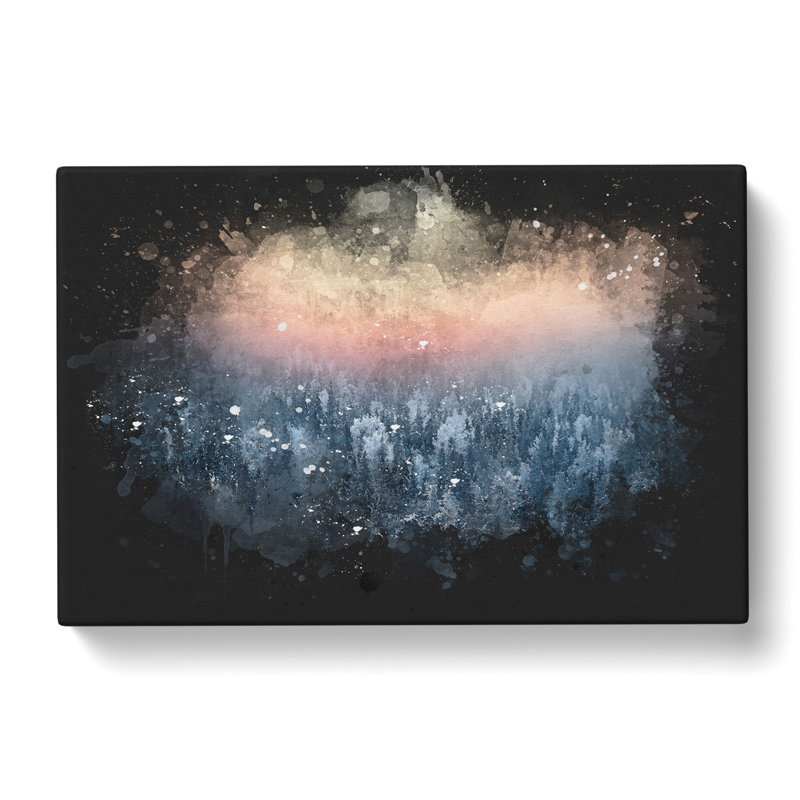 Sun High over Winter a Forest - Wrapped Canvas, 60cm H x 91cm W x 3cm D