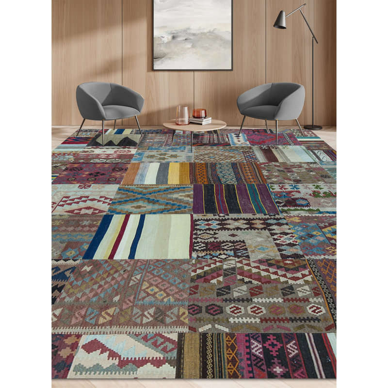 Wool Patchwork Area Rug