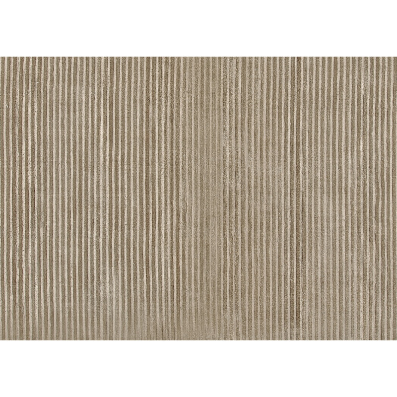 Tapis taupe noué à la main de haute qualité, Rectangle 6 pi x 9 pi