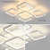 Flausch 5-Light 60cm Modern Ceiling Light, Dimmable LED Flush Mount with Remote, Squares Acrylic Chandelier