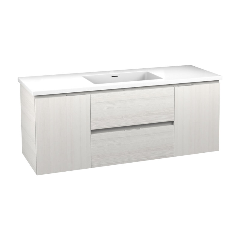 Ensemble de meuble-lavabo mural simple 48 po Conques, Blanc
