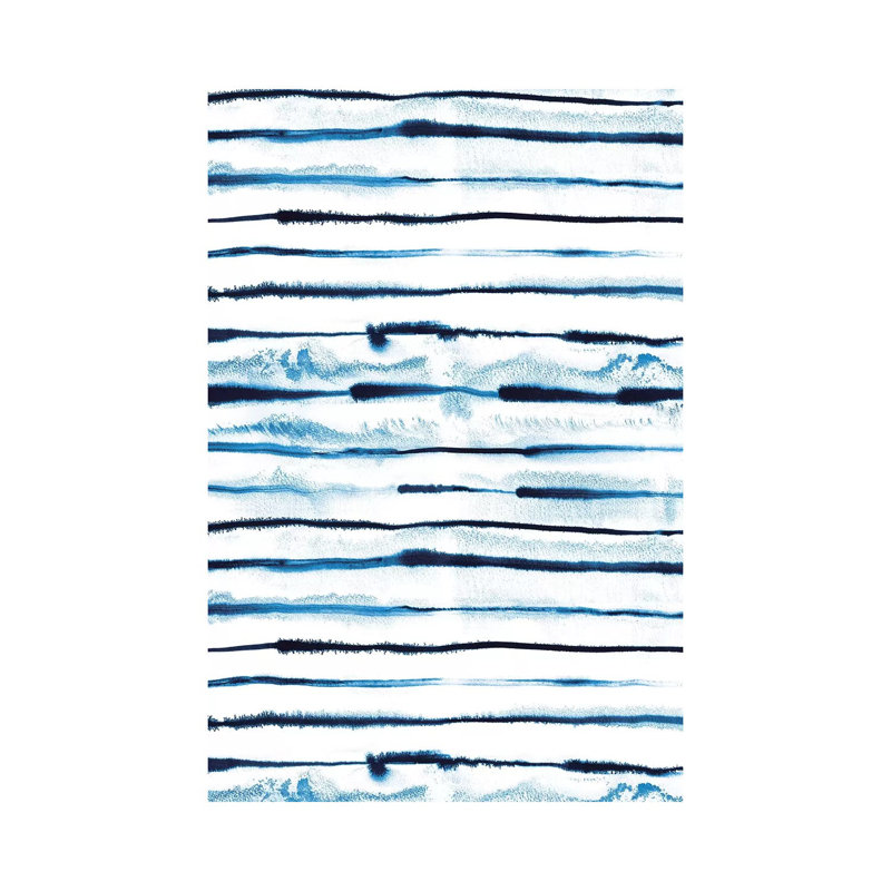 Indigo Electric Ink Stripes by Ninola Design - Wrapped Canvas Painting, 101.6 cm H x 66.04 cm W x 1.91 cm D
