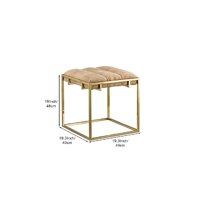 Tabouret de pieds en velours doré (beige)