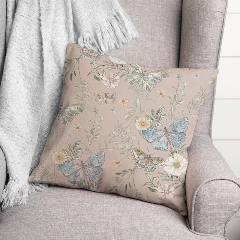  Polyester/Polyester Blend Throw Square Pillow Cover & Insert, Blush Pink