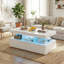 104cmW Modern UK High Gloss Coffee Table with RGB LED (App-Control), 2 Large Storage Drawers & Open Shelf-1618826512