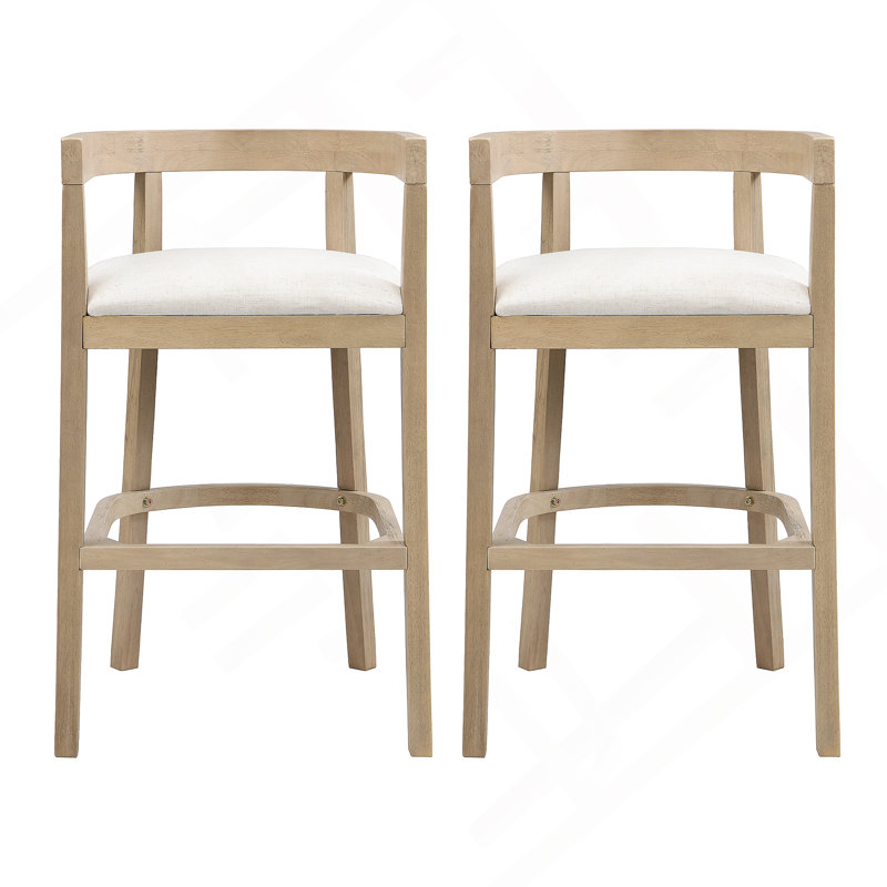 Tabourets de bar (ensemble de 2), Naturel