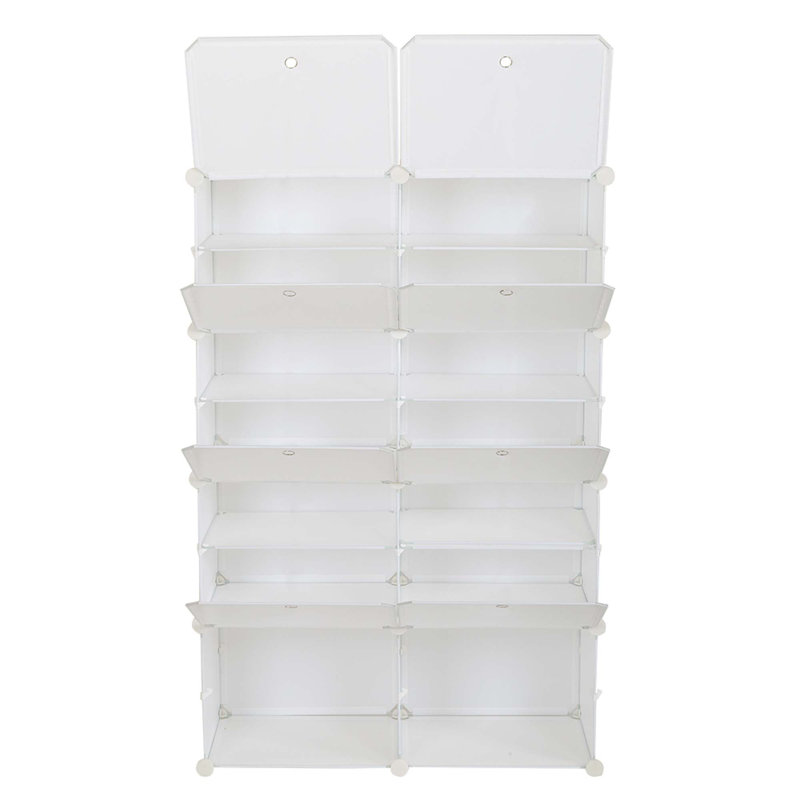 28 Pair Stackable Shoe Storage, White