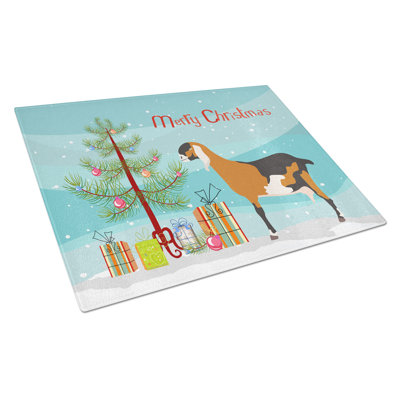 Caroline's Treasures Tempered Glass Anglo Nubian Goat Christmas Cutting Board