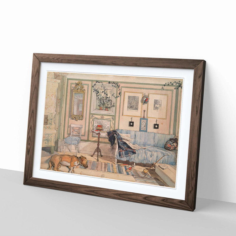 Carl Larsson - Single Picture Frame Print, Walnut