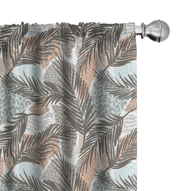 Panneaux de rideaux semi-diaphanes avec passe-tringle Tropical, 28 po x 84 po