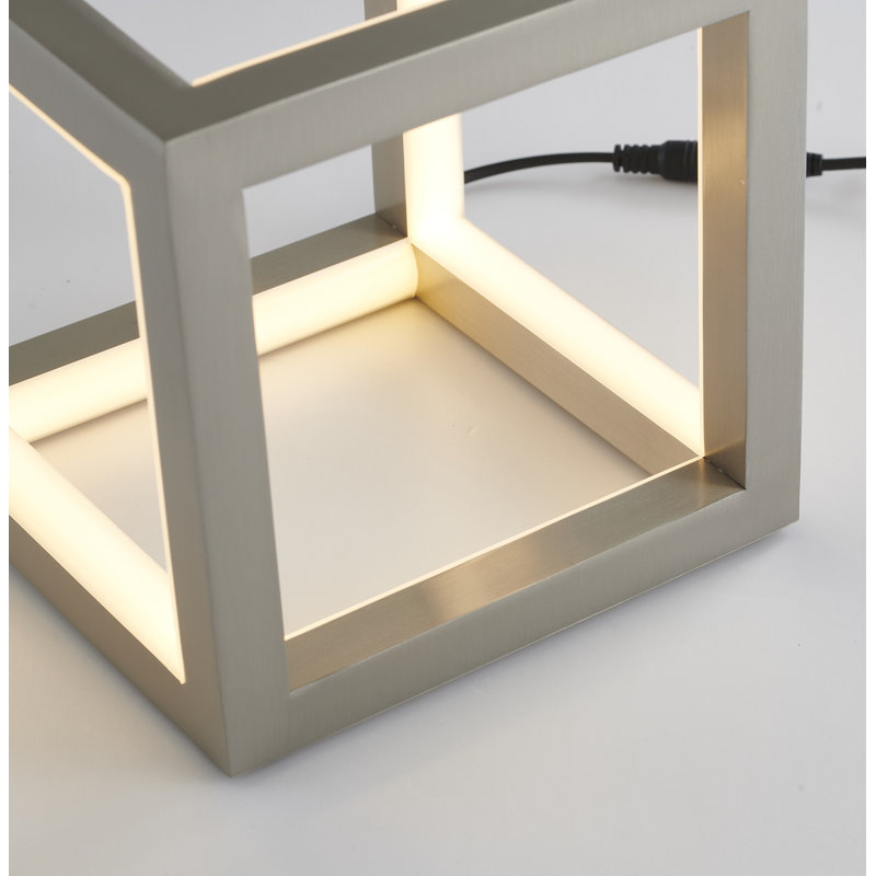 Mauck modern LED Square Table Lamp, Nickel