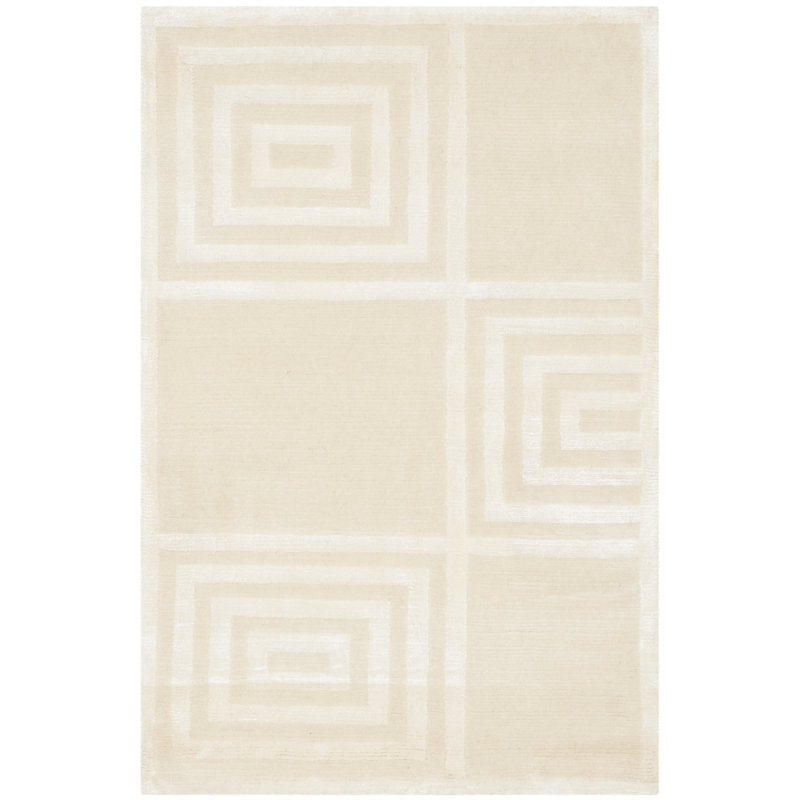 Ralph Lauren Alistair Tiles Hand Knotted, 72% Wool And 28% Viscose, Champagne Area Rug, Rectangle 2' x 3'