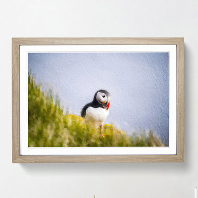 Lone Atlantic Puffin - Picture Frame Painting Print