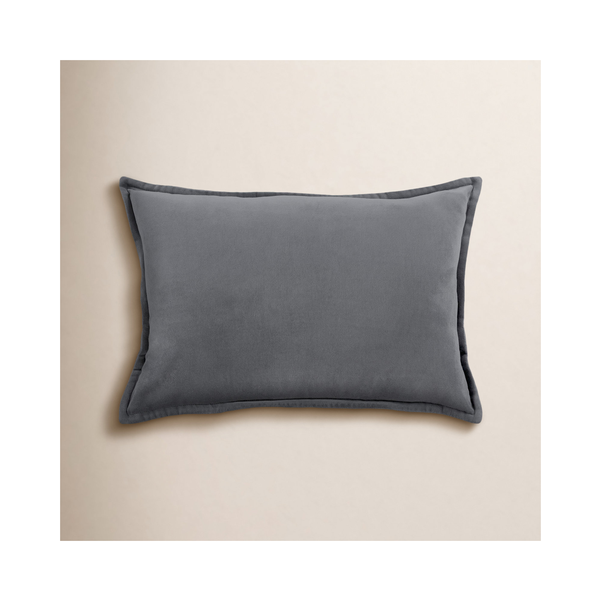 Norwin Cotton Throw Pillow, 13"H x 19"W, Down, Gray