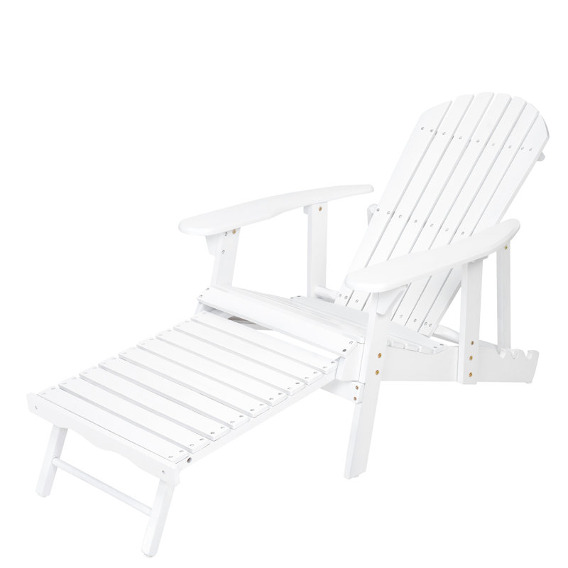 Chaise Adirondack Malibu pour jardin et piscine, Blanc