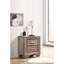 Table de chevet 2 tiroirs en taupe délavé, structure classique, structure double, tiroirs doubles pour l'organisation de la chambre à coucher, largeur rectangulaire de 23,5 pouces et profondeur rectangulaire de 16,5 pouces, structure, décor idéal, hauteur de 27
