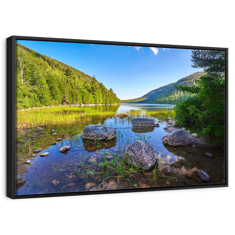 Eagle Lake, 13" X 9", Floating Frame Black