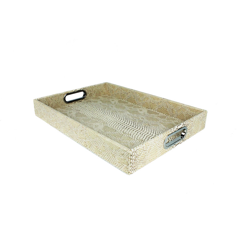 Edmondson Leather / Faux Leather Tray, Beige