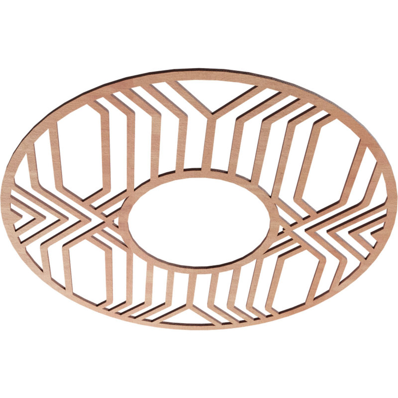 Médaillon de plafond ajouré en bois d'aulne 32 po x P 11 3/4 po x P 3/8 po, Cerisier, H 28 po x l 28 po x P 0,38 po