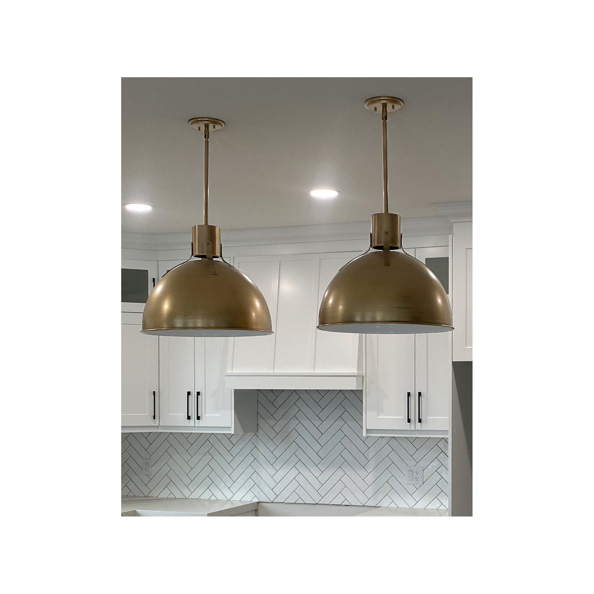Clendon Single Light Dimmable Pendant, Heritage Brass, Heritage Brass, 12.25" H x 14" W x 14" D