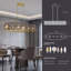 Lustre - Luminaire suspendu de style contemporain de 39 po en cristal et finition noire