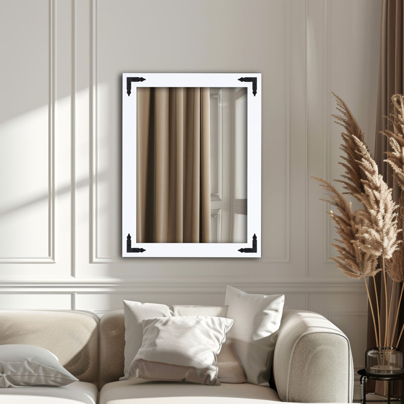 Heavner Flat Wall Mirror, 45" H x 39" W, White
