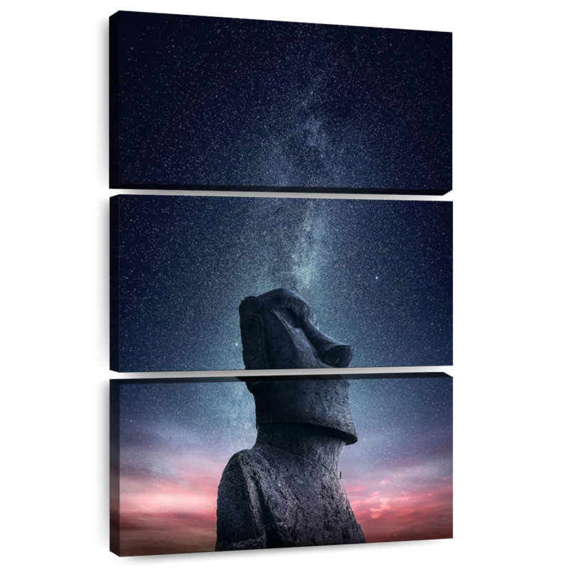 Tergel Moai At Night, 38" H x 24" W