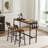 Bar Table Set With Wine Bottle Storage Rack. Rustic Brown